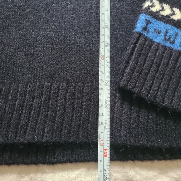 H&M Women's Jacquard Knit Black Blue Winter Ski Fair Isles Alpine Sweater - Picture 12 of 12